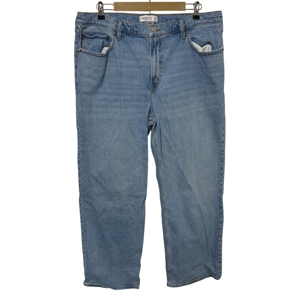 Abercrombie & Fitch Size 34 The 90s Relaxed Jean High Rise Denim Neutral